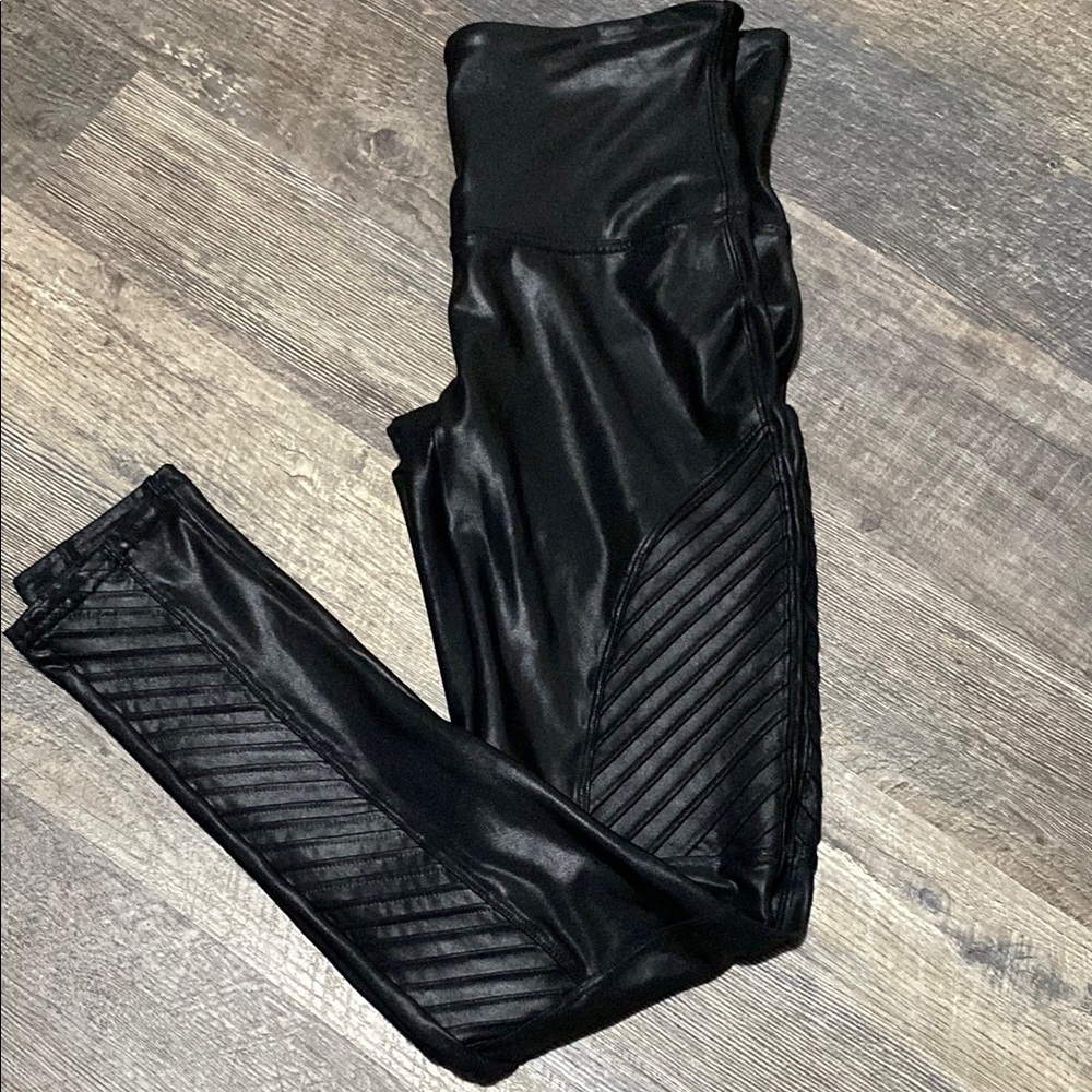 Spanx Moto Faux Leather Black Leggings - Picture 11 of 13